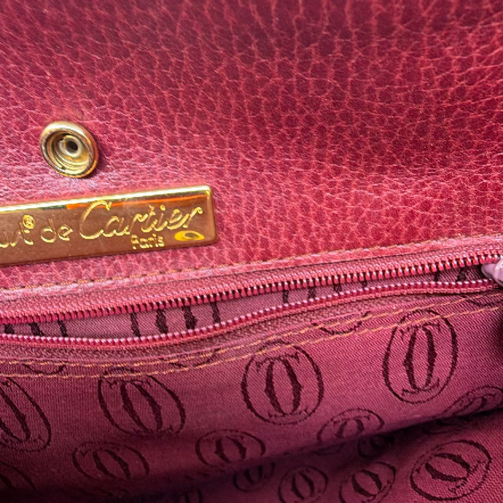 Cartier Must de Cartier Burgundy Leather Shoulder Bag - Picture 6 of 8